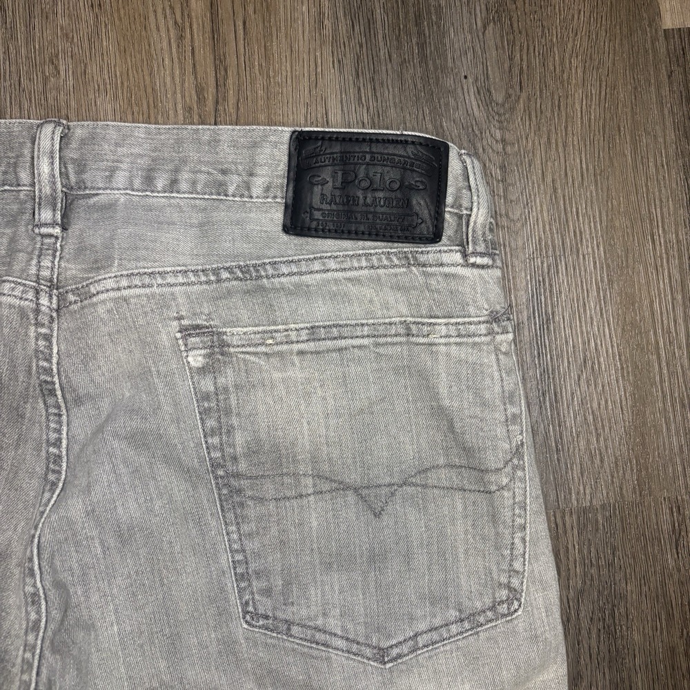 Polo Ralph Lauren Jeans Mens 36 32 Grey Varick Slim Straight Fit Button Fly - Picture 8 of 15